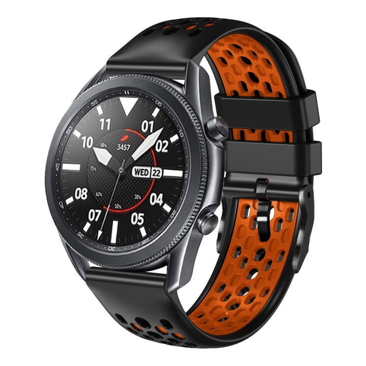 For Samsung Galaxy Watch3 45mm 22mm Two-Color Breathable Silicone Watch Band