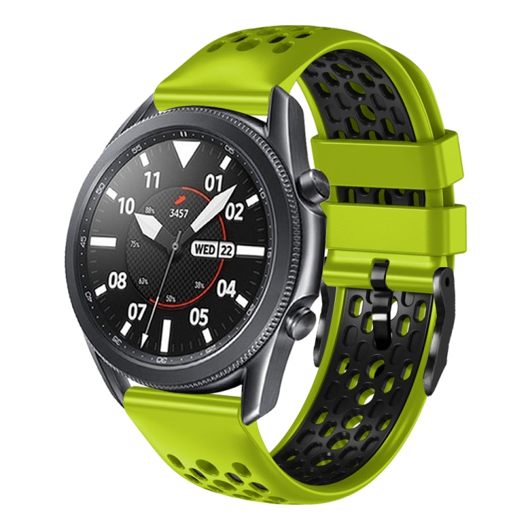 For Samsung Galaxy Watch3 45mm 22mm Two-Color Breathable Silicone Watch Band
