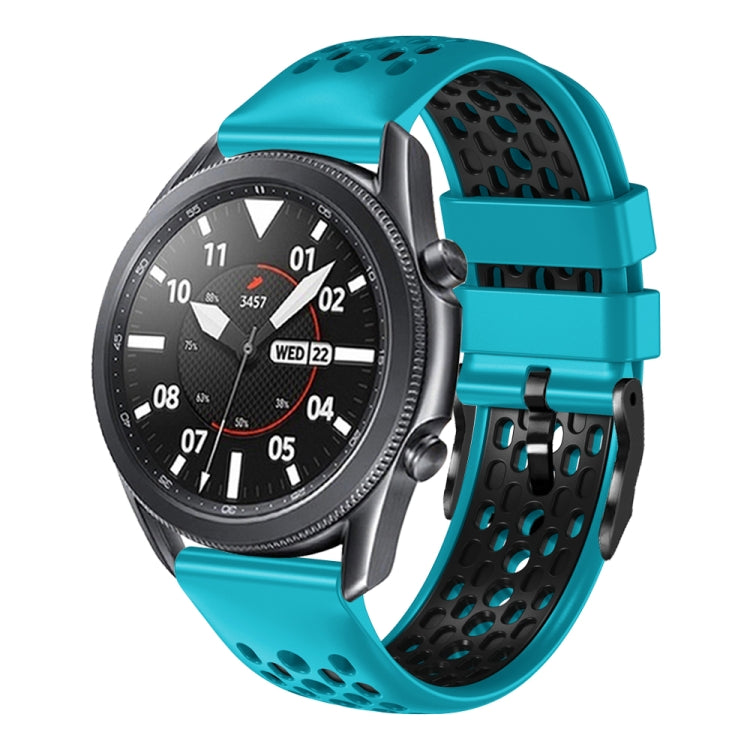 For Samsung Galaxy Watch3 45mm 22mm Two-Color Breathable Silicone Watch Band