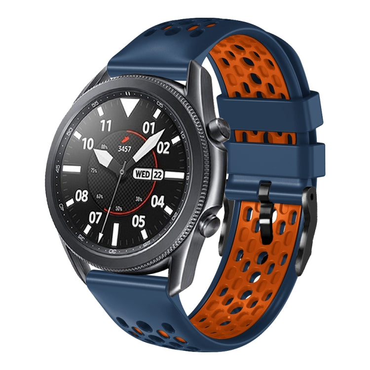 For Samsung Galaxy Watch3 45mm 22mm Two-Color Breathable Silicone Watch Band