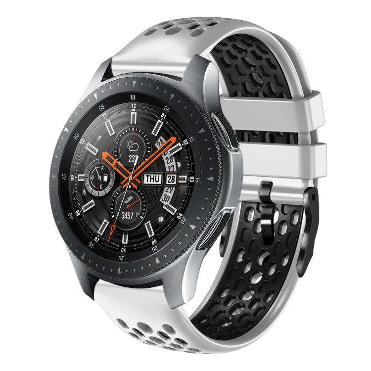 For Samsung Galaxy Watch 46mm 22mm Two-Color Breathable Silicone Watch Band