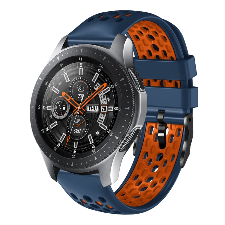 For Samsung Galaxy Watch 46mm 22mm Two-Color Breathable Silicone Watch Band