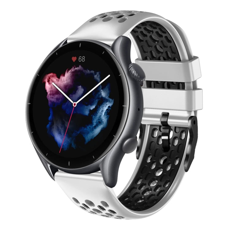 For Amazfit GTR 3 22mm Two-Color Breathable Silicone Watch Band