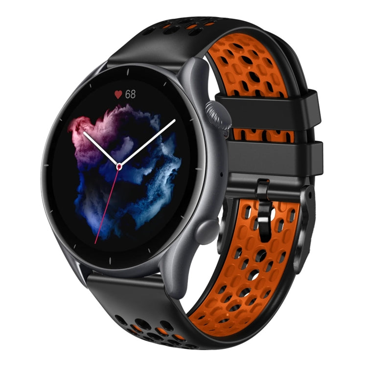 For Amazfit GTR 3 22mm Two-Color Breathable Silicone Watch Band