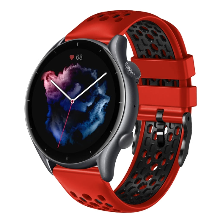 For Amazfit GTR 3 Pro 22mm Two-Color Breathable Silicone Watch Band