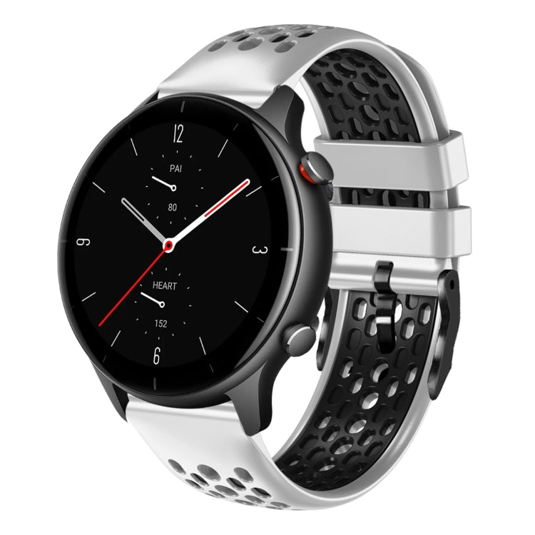 For Amazfit GTR 2e 22mm Two-Color Breathable Silicone Watch Band