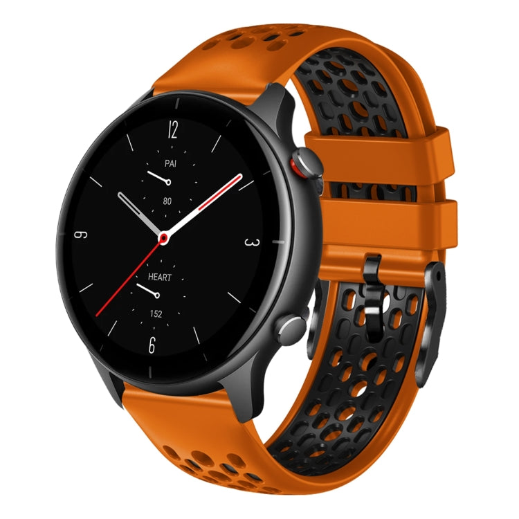 For Amazfit GTR 2e 22mm Two-Color Breathable Silicone Watch Band