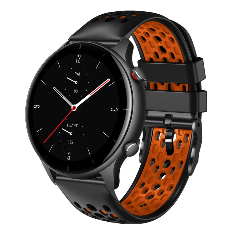 For Amazfit GTR 2e 22mm Two-Color Breathable Silicone Watch Band