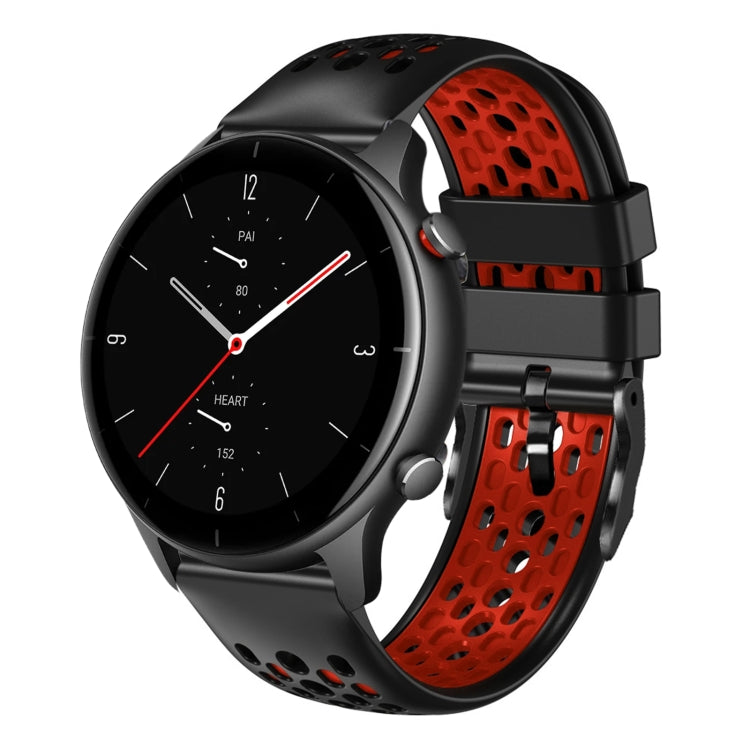 For Amazfit GTR 2e 22mm Two-Color Breathable Silicone Watch Band