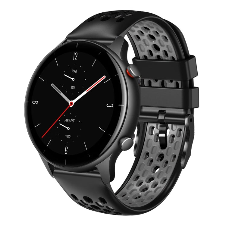 For Amazfit GTR 2e 22mm Two-Color Breathable Silicone Watch Band