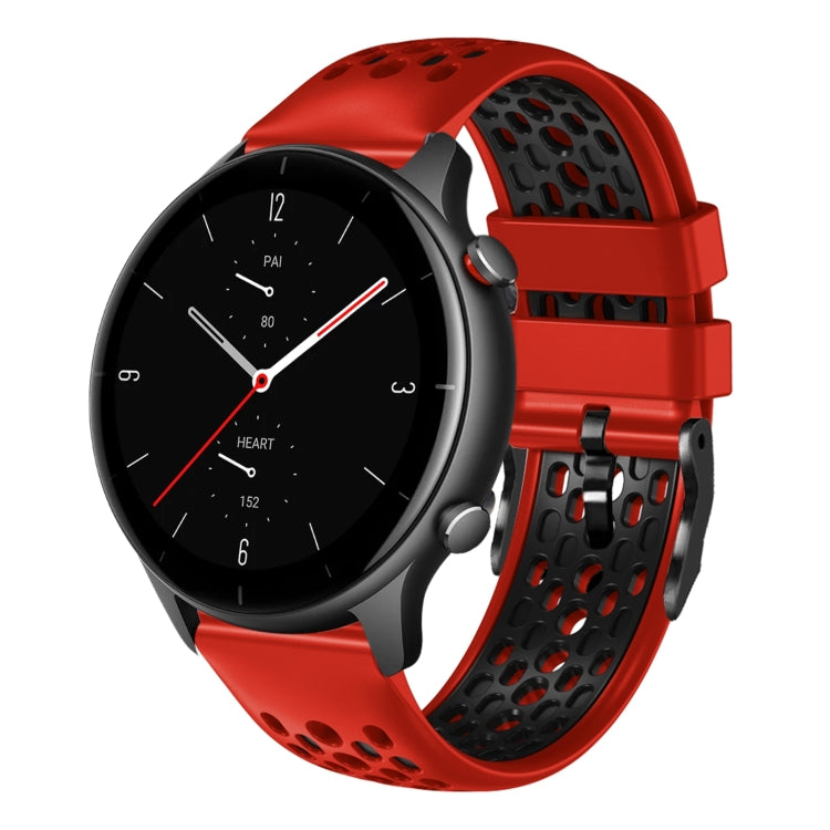 For Amazfit GTR 2e 22mm Two-Color Breathable Silicone Watch Band
