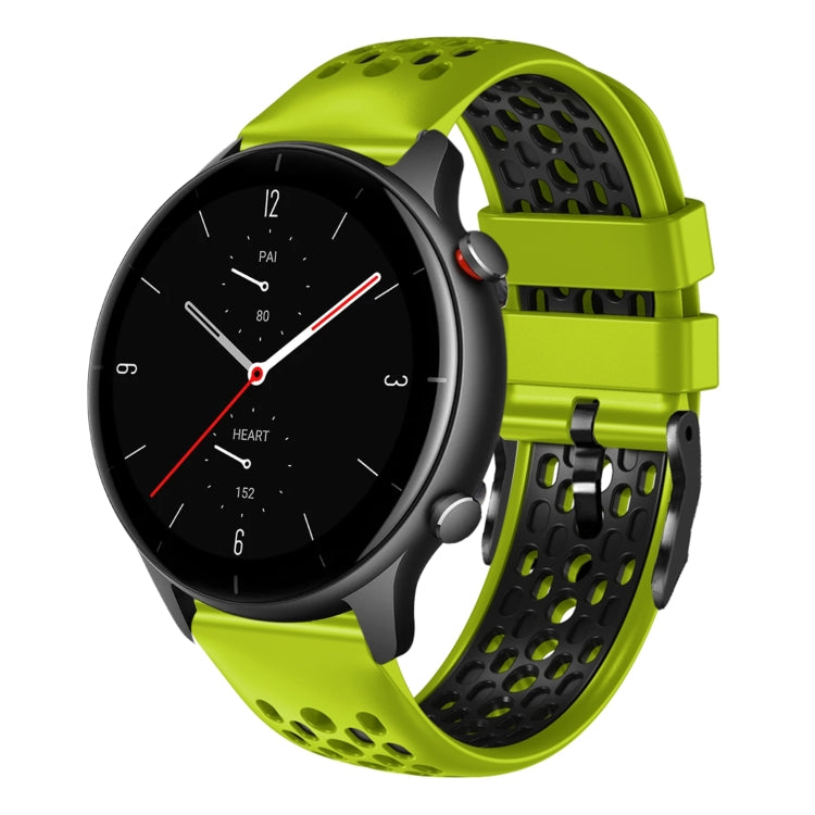For Amazfit GTR 2e 22mm Two-Color Breathable Silicone Watch Band