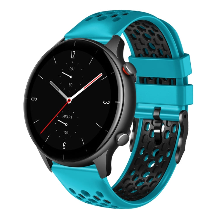 For Amazfit GTR 2e 22mm Two-Color Breathable Silicone Watch Band