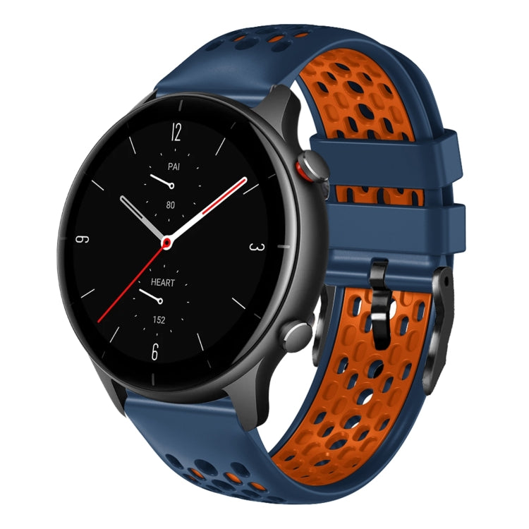 For Amazfit GTR 2e 22mm Two-Color Breathable Silicone Watch Band