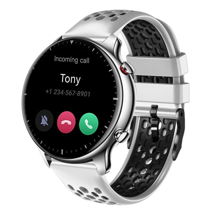 For Amazfit GTR 2 22mm Two-Color Breathable Silicone Watch Band