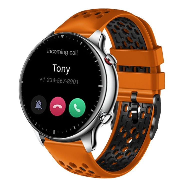 For Amazfit GTR 2 22mm Two-Color Breathable Silicone Watch Band