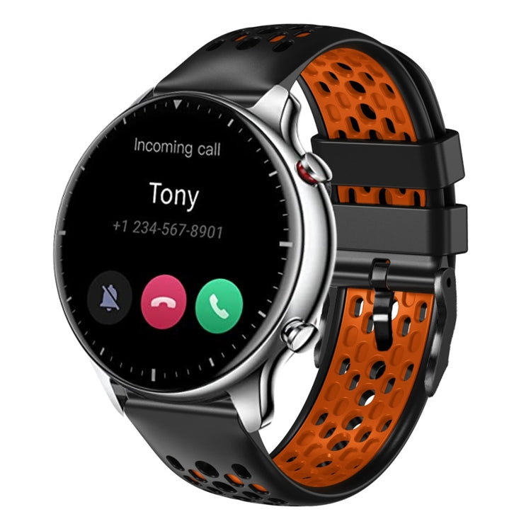 For Amazfit GTR 2 22mm Two-Color Breathable Silicone Watch Band