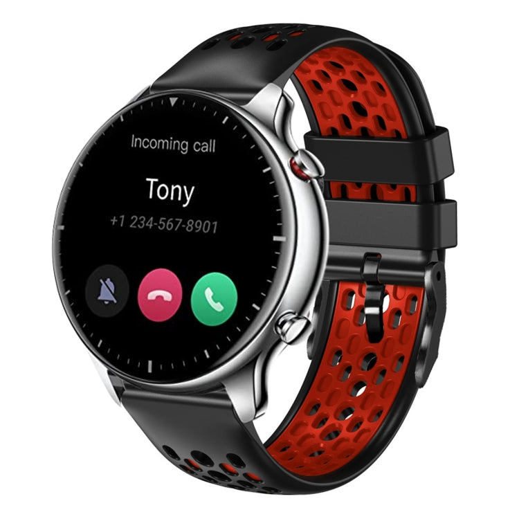 For Amazfit GTR 2 22mm Two-Color Breathable Silicone Watch Band