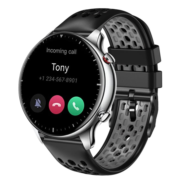For Amazfit GTR 2 22mm Two-Color Breathable Silicone Watch Band