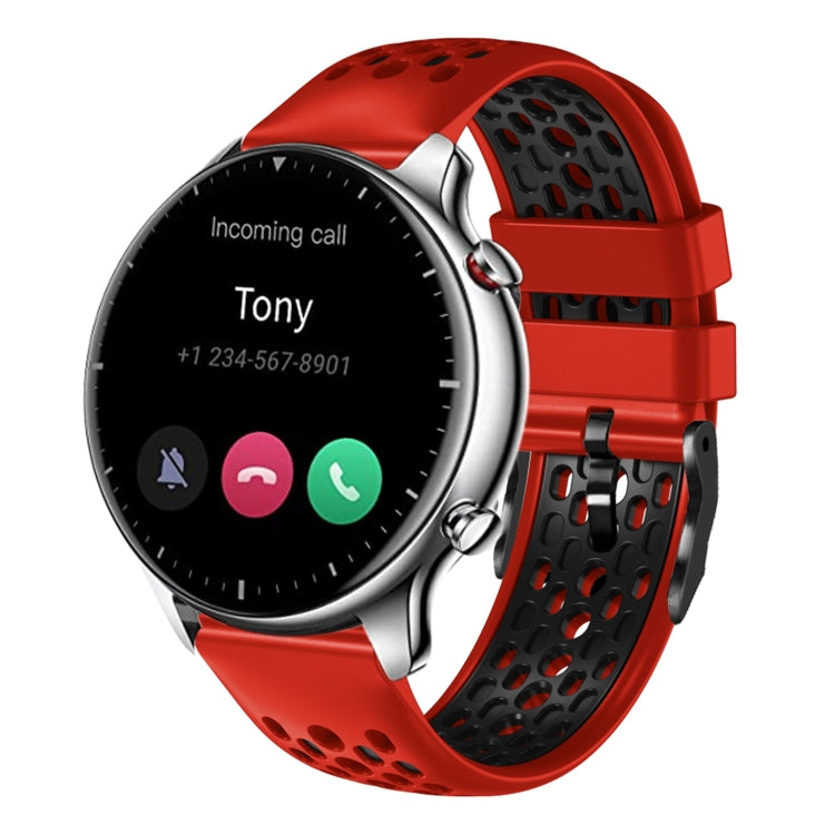 For Amazfit GTR 2 22mm Two-Color Breathable Silicone Watch Band