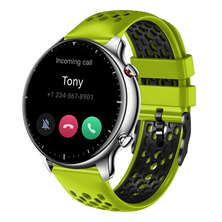 For Amazfit GTR 2 22mm Two-Color Breathable Silicone Watch Band