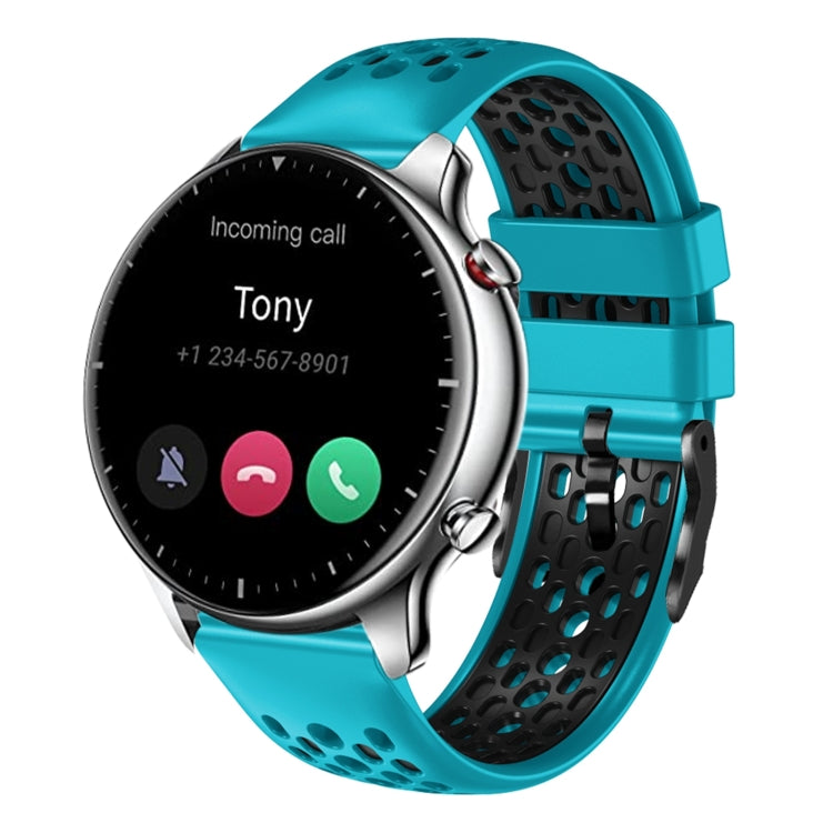 For Amazfit GTR 2 22mm Two-Color Breathable Silicone Watch Band