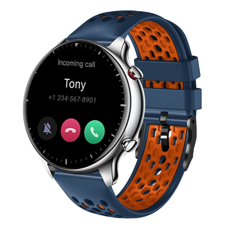 For Amazfit GTR 2 22mm Two-Color Breathable Silicone Watch Band