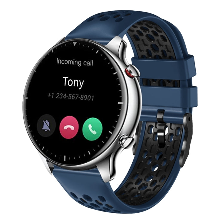 For Amazfit GTR 2 22mm Two-Color Breathable Silicone Watch Band