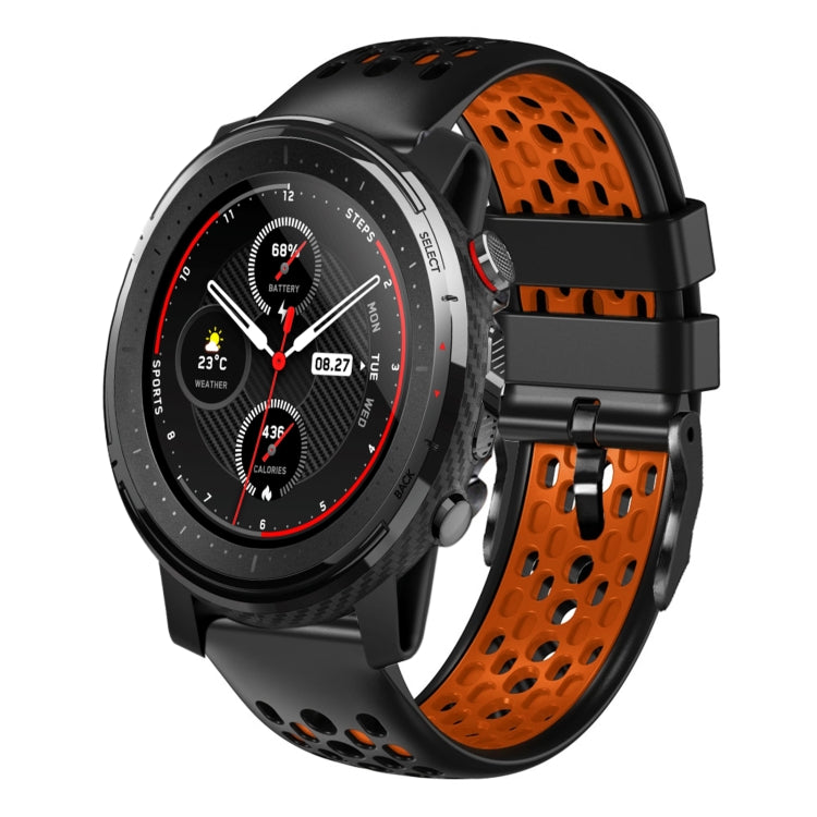 For Amazfit 3 22mm Two-Color Breathable Silicone Watch Band