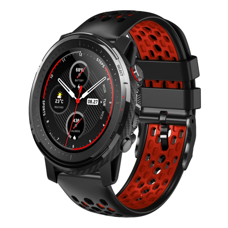 For Amazfit 3 22mm Two-Color Breathable Silicone Watch Band