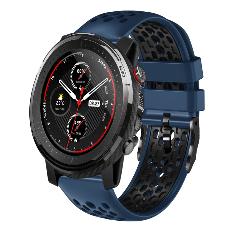 For Amazfit 3 22mm Two-Color Breathable Silicone Watch Band