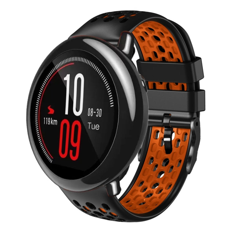 For Amazfit Pace 22mm Two-Color Breathable Silicone Watch Band
