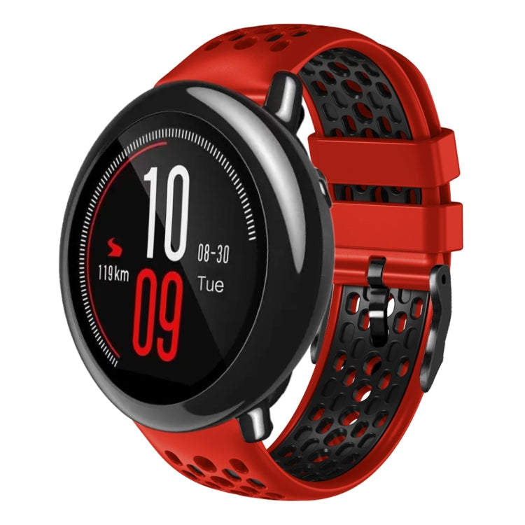 For Amazfit Pace 22mm Two-Color Breathable Silicone Watch Band