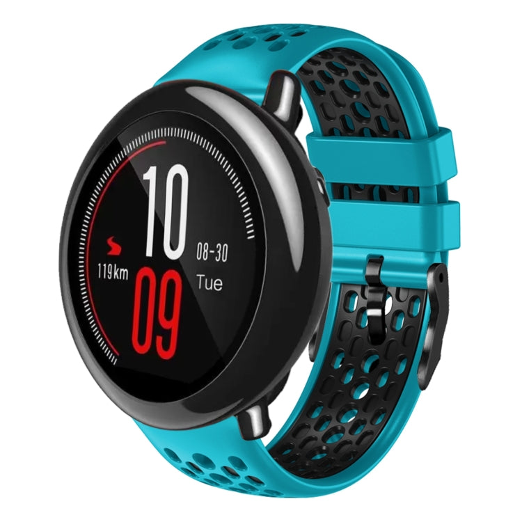 For Amazfit Pace 22mm Two-Color Breathable Silicone Watch Band