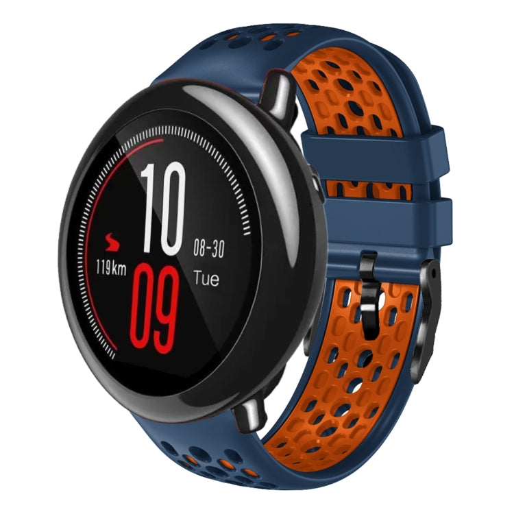 For Amazfit Pace 22mm Two-Color Breathable Silicone Watch Band