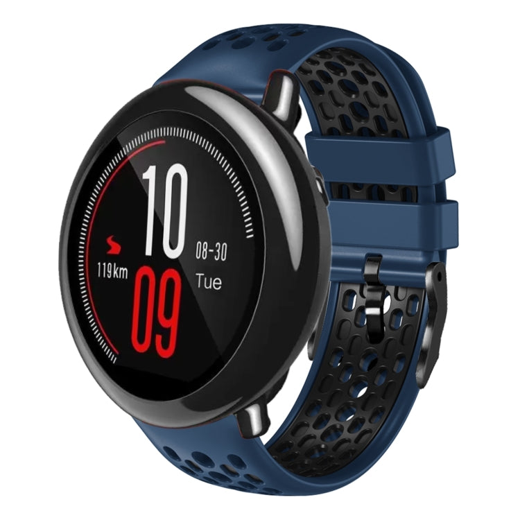 For Amazfit Pace 22mm Two-Color Breathable Silicone Watch Band