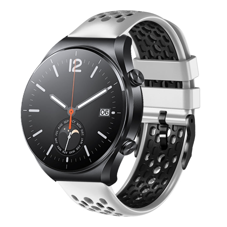 For Xiaomi MI Watch S1 22mm Two-Color Breathable Silicone Watch Band
