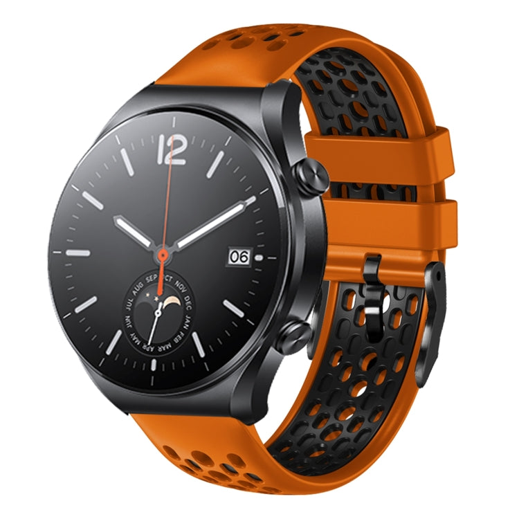 For Xiaomi MI Watch S1 22mm Two-Color Breathable Silicone Watch Band