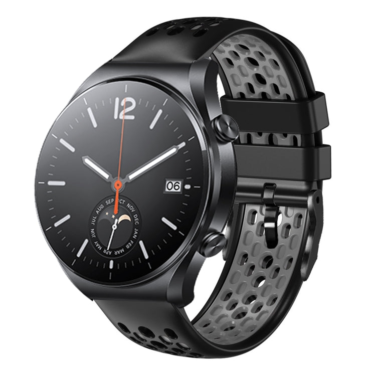 For Xiaomi MI Watch S1 22mm Two-Color Breathable Silicone Watch Band