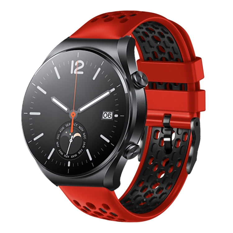 For Xiaomi MI Watch S1 22mm Two-Color Breathable Silicone Watch Band