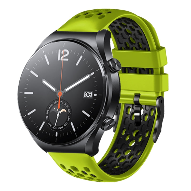 For Xiaomi MI Watch S1 22mm Two-Color Breathable Silicone Watch Band