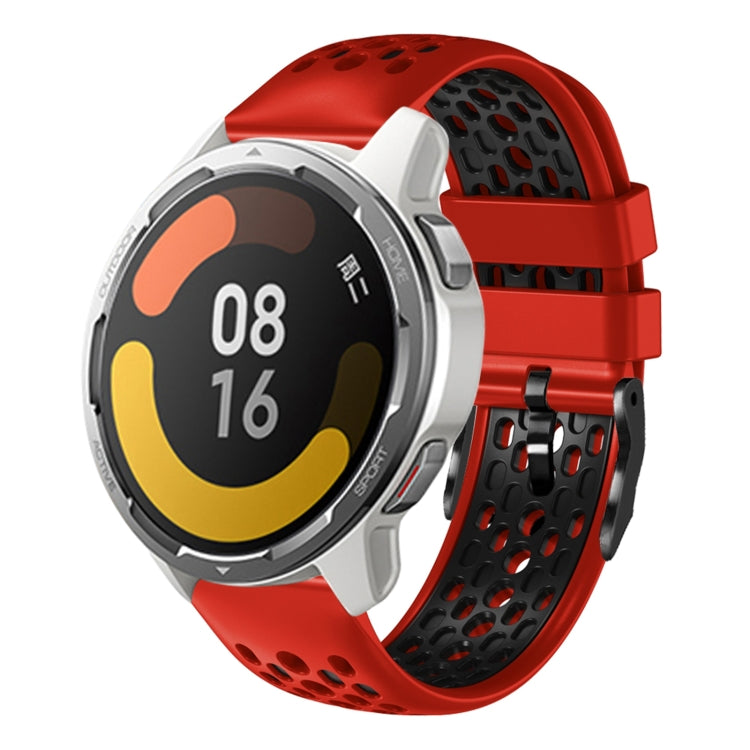 For Xiaomi MI Watch Color 2 22mm Two-Color Breathable Silicone Watch Band