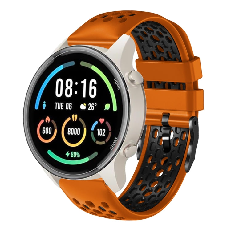 For Xiaomi MI Watch Sport 22mm Two-Color Breathable Silicone Watch Band