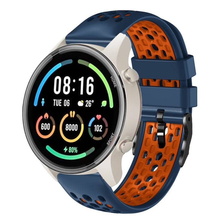 For Xiaomi MI Watch Sport 22mm Two-Color Breathable Silicone Watch Band