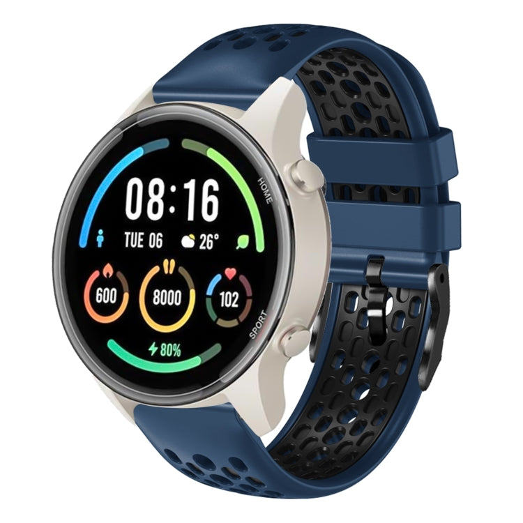For Xiaomi MI Watch Sport 22mm Two-Color Breathable Silicone Watch Band