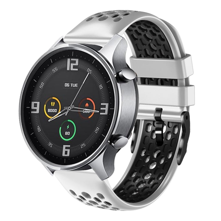 For Xiaomi MI Watch Color 22mm Two-Color Breathable Silicone Watch Band