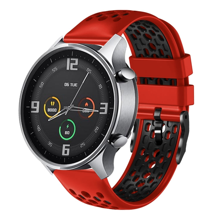 For Xiaomi MI Watch Color 22mm Two-Color Breathable Silicone Watch Band