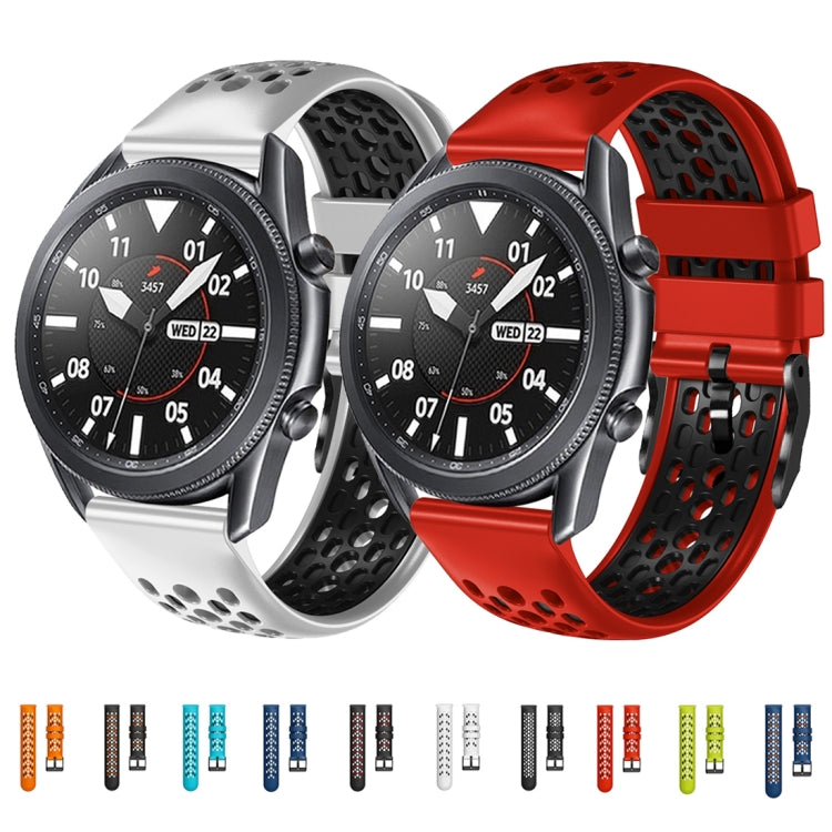 For Xiaomi MI Watch Color 22mm Two-Color Breathable Silicone Watch Band
