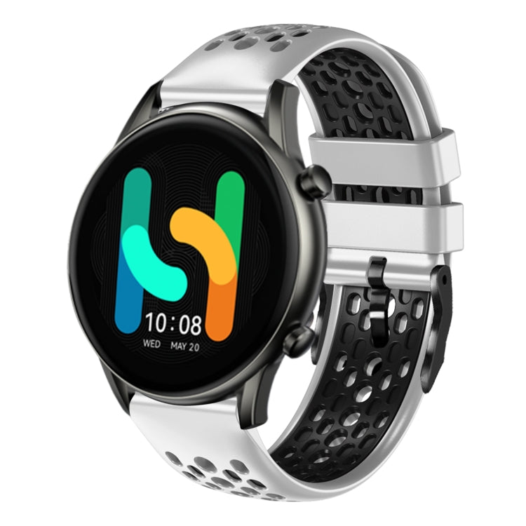 For  Xiaomi Haylou RT2 LS10 22mm Two-Color Breathable Silicone Watch Band