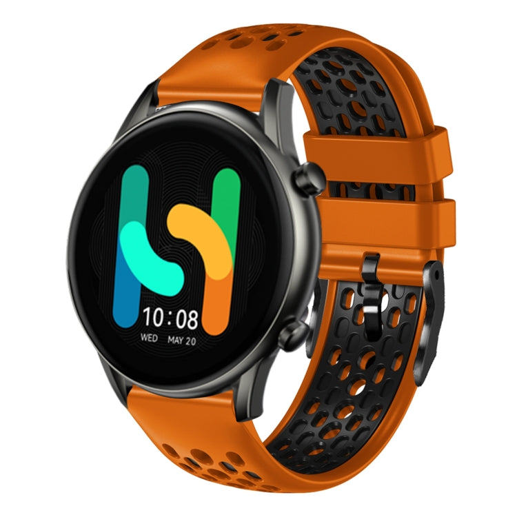 For  Xiaomi Haylou RT2 LS10 22mm Two-Color Breathable Silicone Watch Band